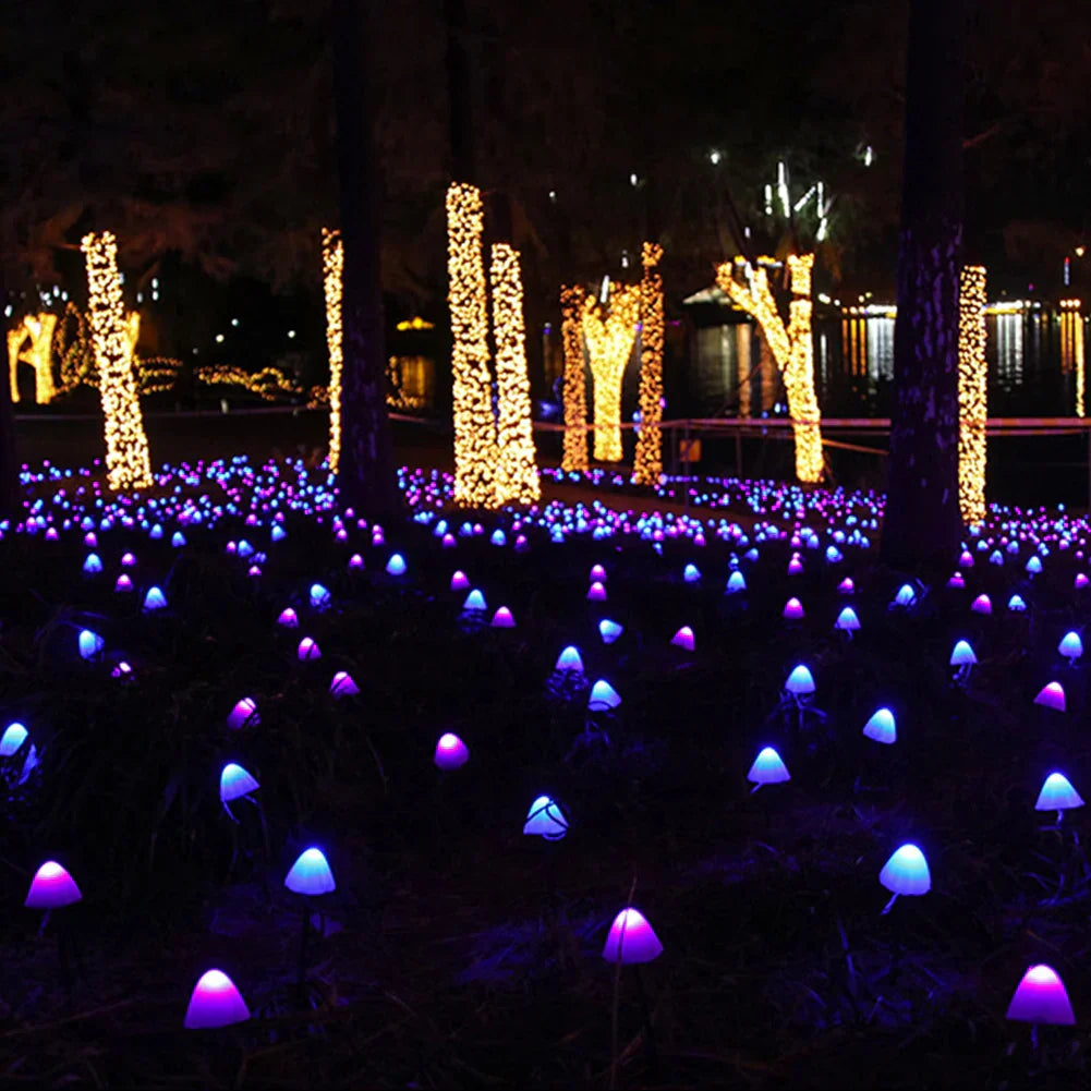 SolarGlow - Fungo Solare Illuminazione d'Ambiente – Lampade da Giardino LED a Energia Solare, Resistente alle Intemperie