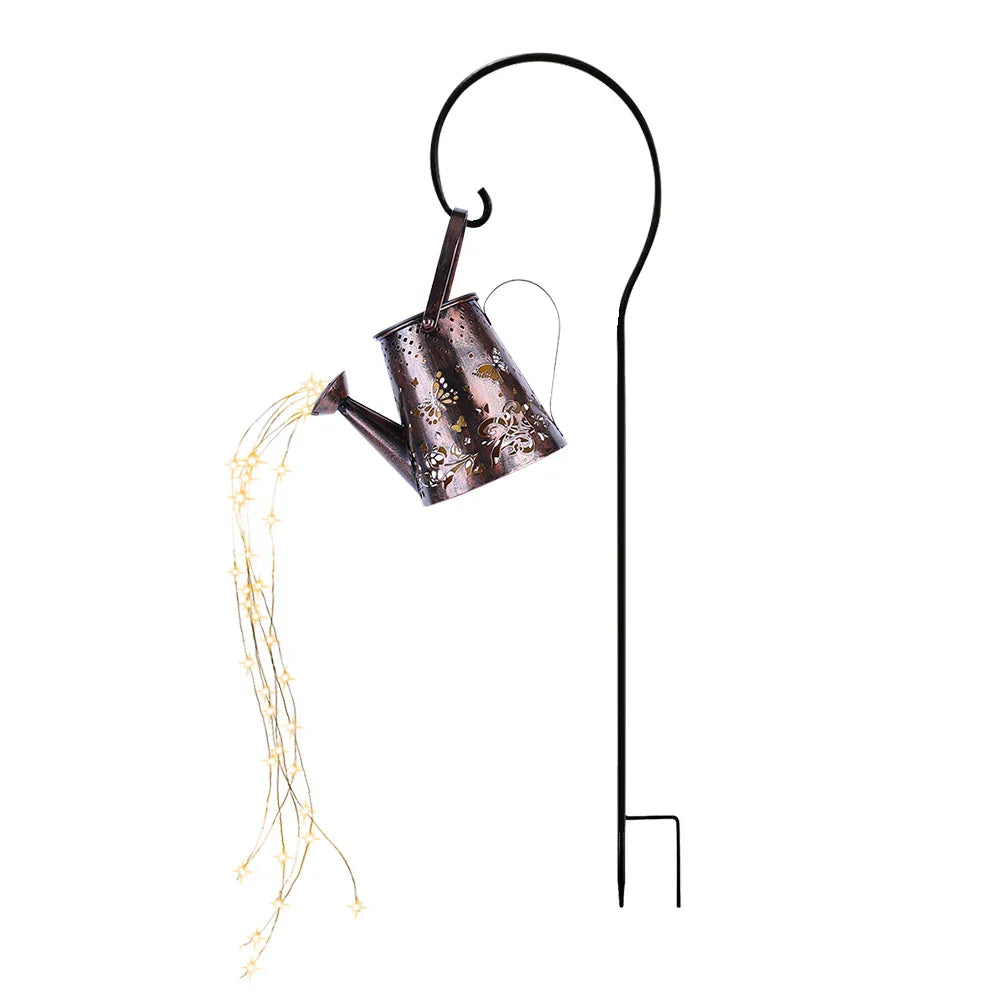 LumiCan - Solar Watering Can Lantern with Fairy Lights and Projection – Magical Garden Lighting