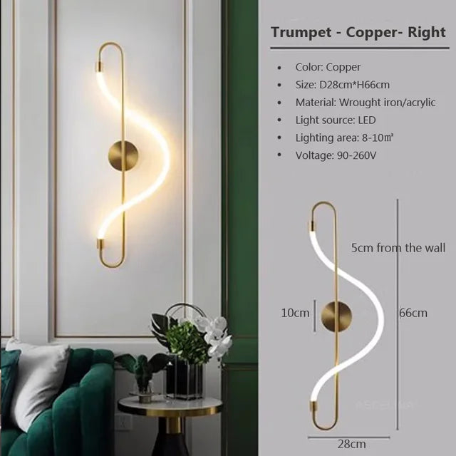 LumiForge - Modern Wall Lamp Made of Iron