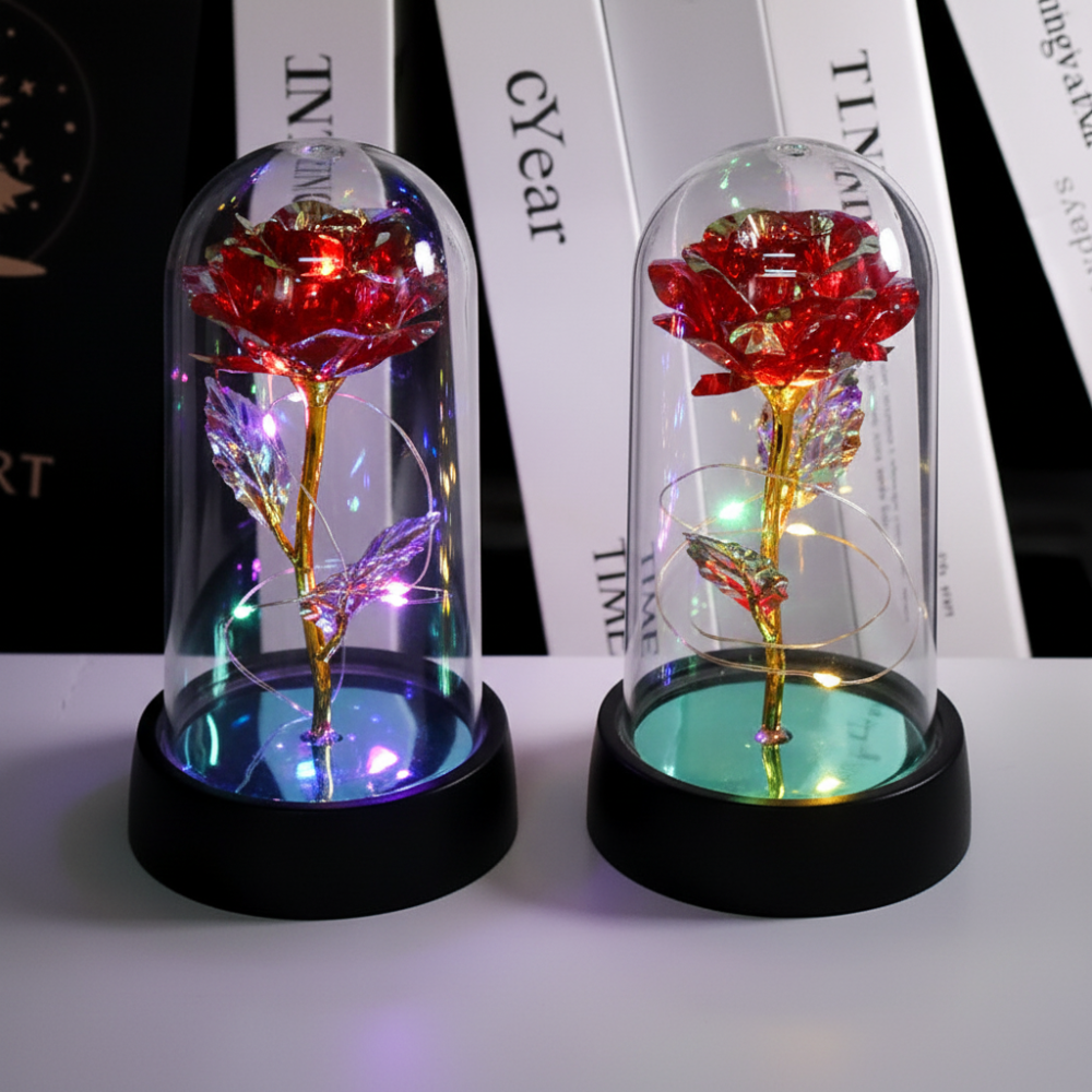 Luminária LED Rosa Decorativa Abajur Presente