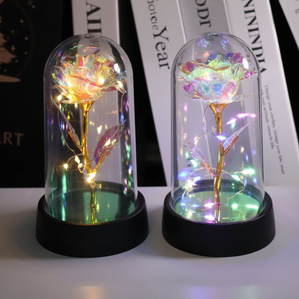 Luminária LED Rosa Decorativa Abajur Presente
