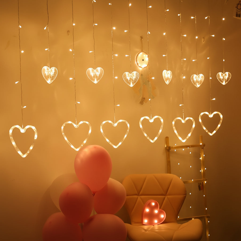 Illuminazione D'atmosfera LED Forma Cuore Decorazione Finestre San Valentino