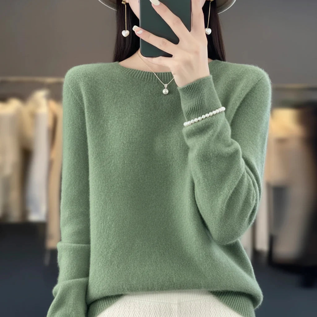 Maglione Donna Girocollo Quotidiano Comfort Leggero Caldo Pullover