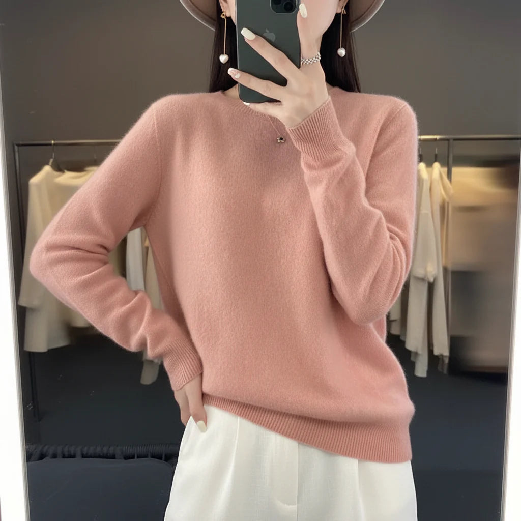 Maglione Donna Girocollo Quotidiano Comfort Leggero Caldo Pullover