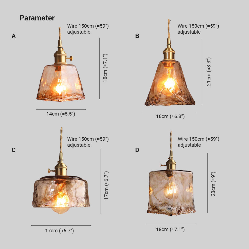 Eloise Lâmpadas de Teto Vintage LED em Metal Dourado e Vidro para Quarto, Sala de Estar, Sala de Jantar