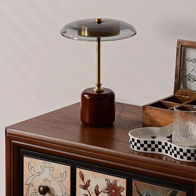 MushroomLuxe - Modern LED Glass Table Lamp | Dimmable & Stylish Design