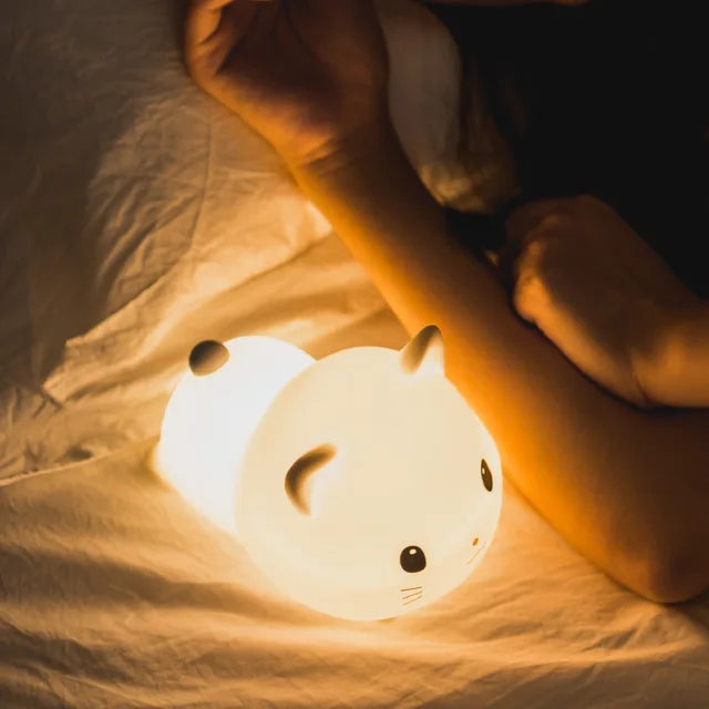 BunnyGlow - Dimmable LED Night Light for Children with Touch Control and USB Charging Function