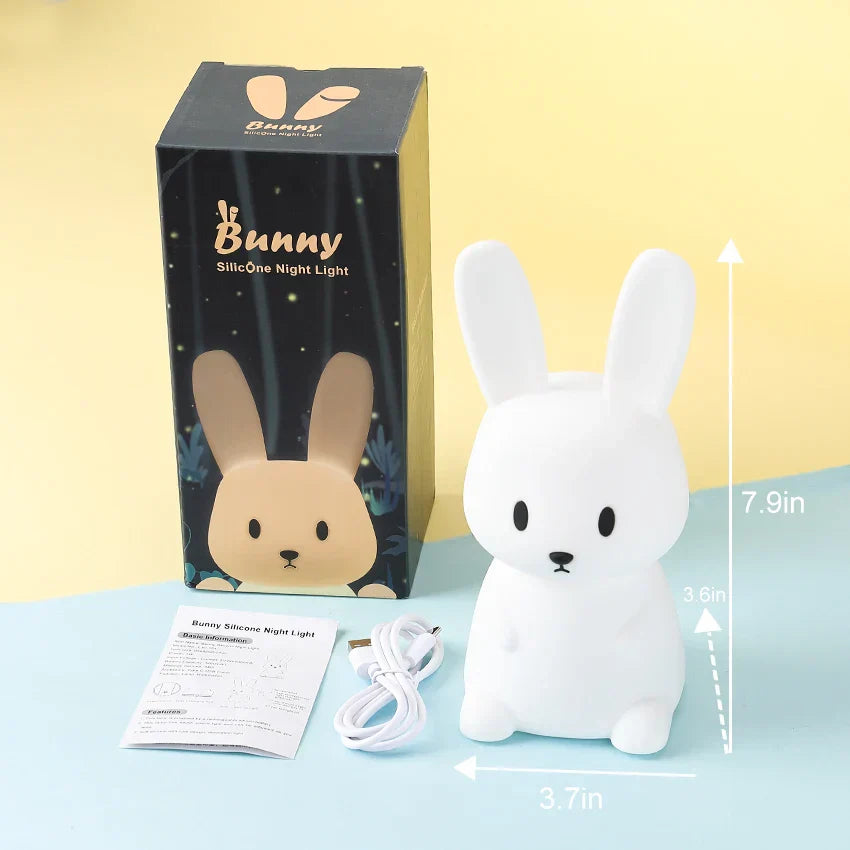BunnyGlow - Dimmable LED Night Light for Children with Touch Control and USB Charging Function