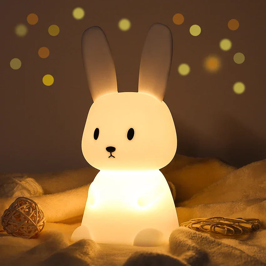 BunnyGlow - Dimmable LED Night Light for Children with Touch Control and USB Charging Function