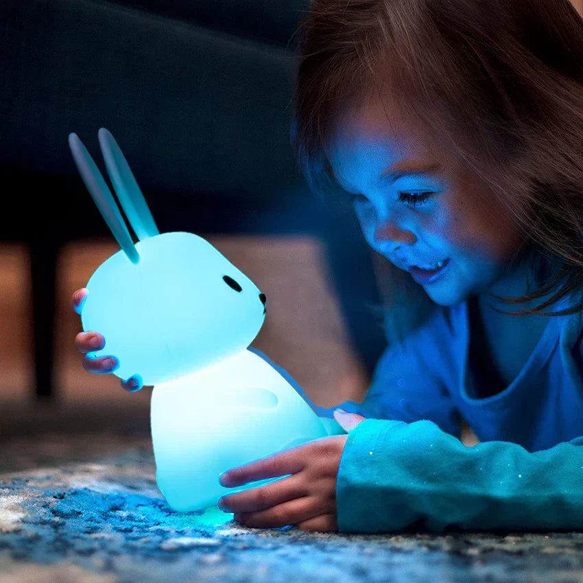 BunnyGlow - Dimmable LED Night Light for Children with Touch Control and USB Charging Function