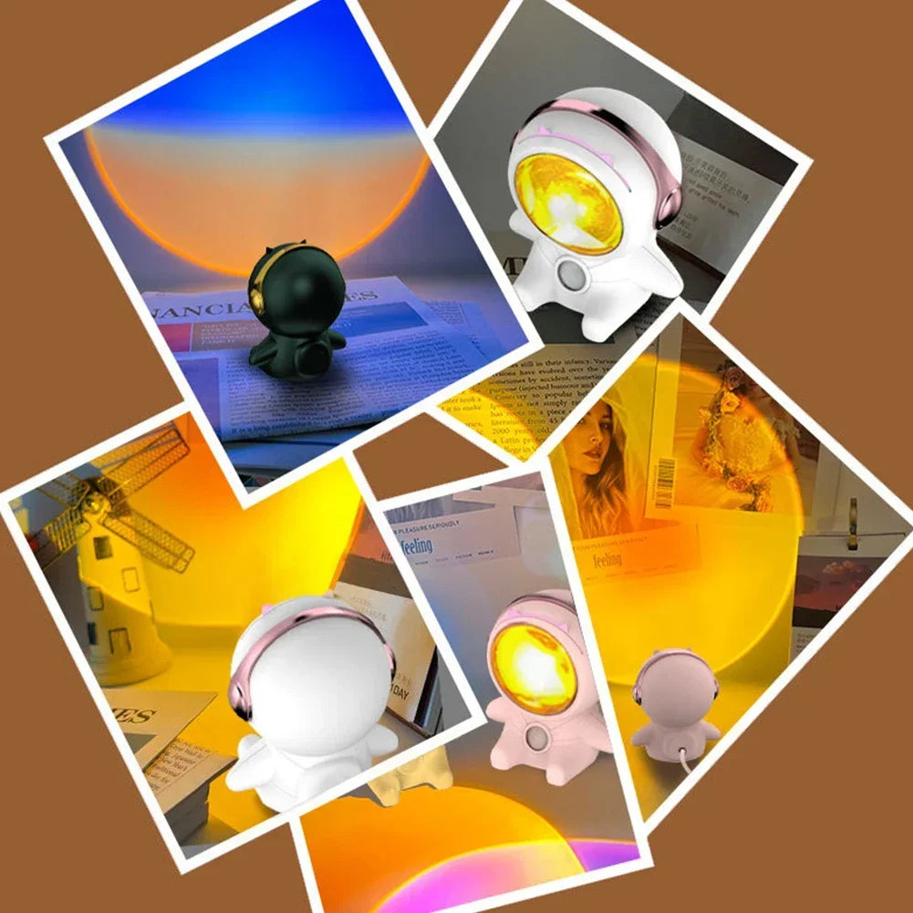AstroGlow - Sunset LED Projector Lamp with Astronaut Design – Atmospheric Lighting
