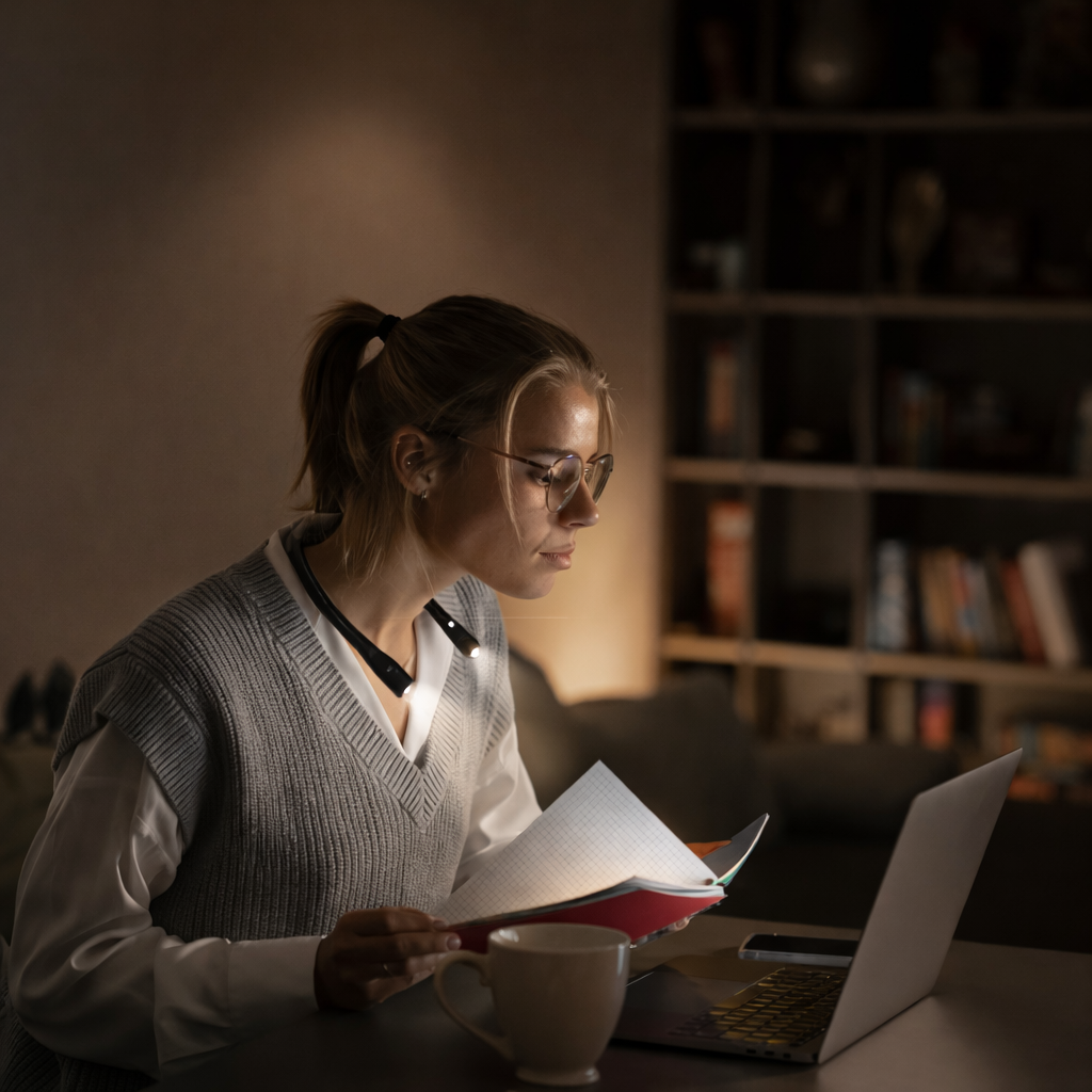 Lampada da lettura collo LED ricaricabile flessibile senza mani