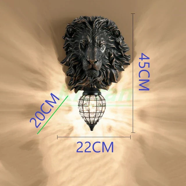 RoyalGlow - Majestic Lion Head Wall Lamp in Vintage Style – Decorative LED Lamp