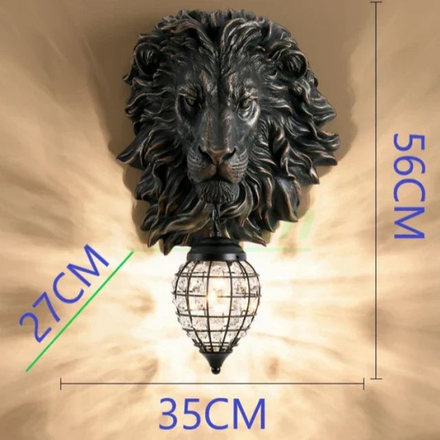 RoyalGlow - Majestic Lion Head Wall Lamp in Vintage Style – Decorative LED Lamp