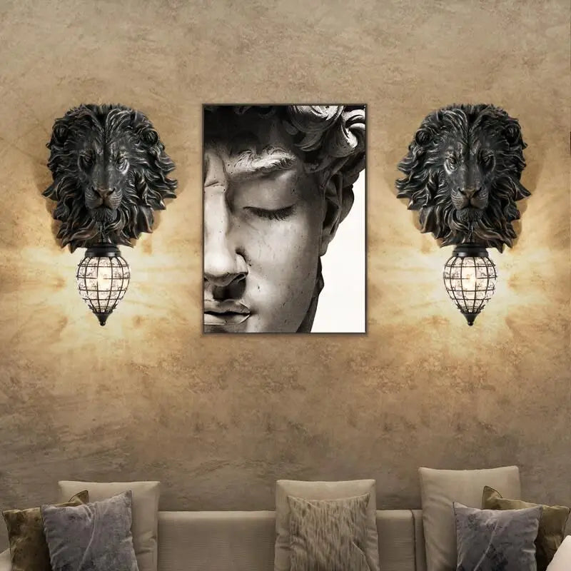 RoyalGlow - Majestic Lion Head Wall Lamp in Vintage Style – Decorative LED Lamp