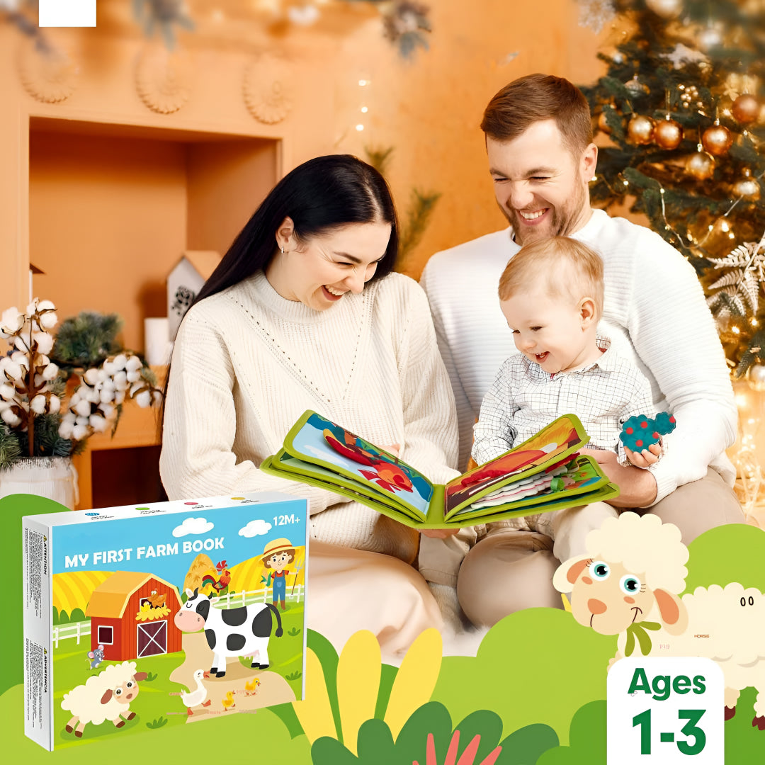 Libro educativo Montessori verde delle fattorie