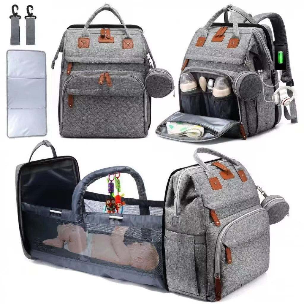 Mochila para Pañales Bolsa de Cuidado para Bebé Plegable