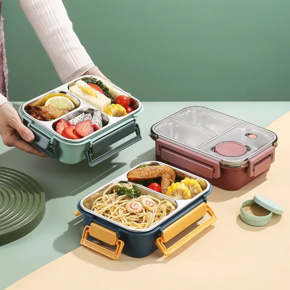 Wandelen Lunchbox Bento Box Lekvrij Geïsoleerd Maaltijdbox Vakken