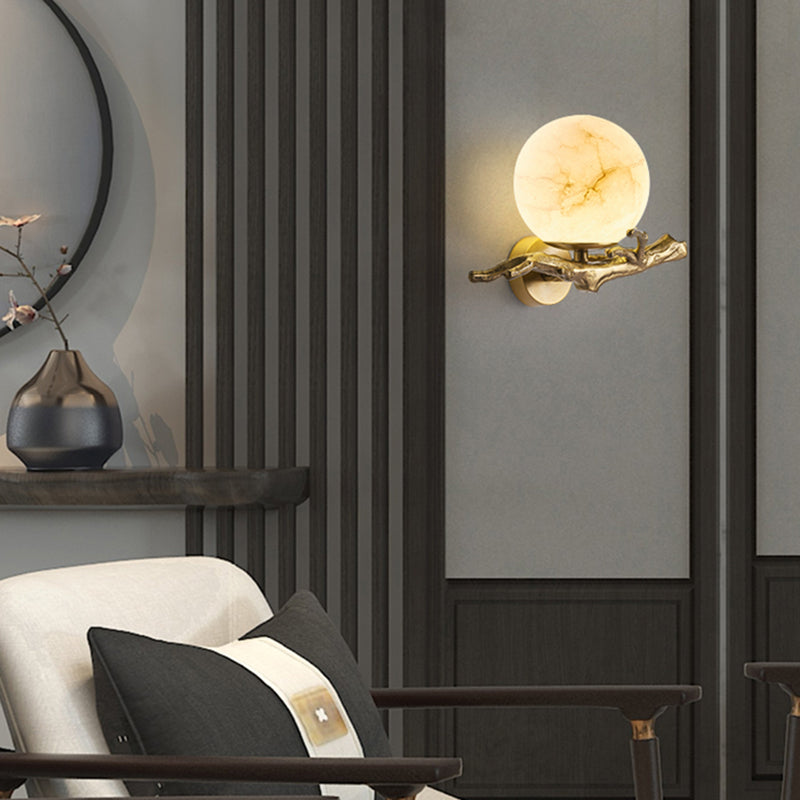 MarmerGlow - Wall lamp with copper accents