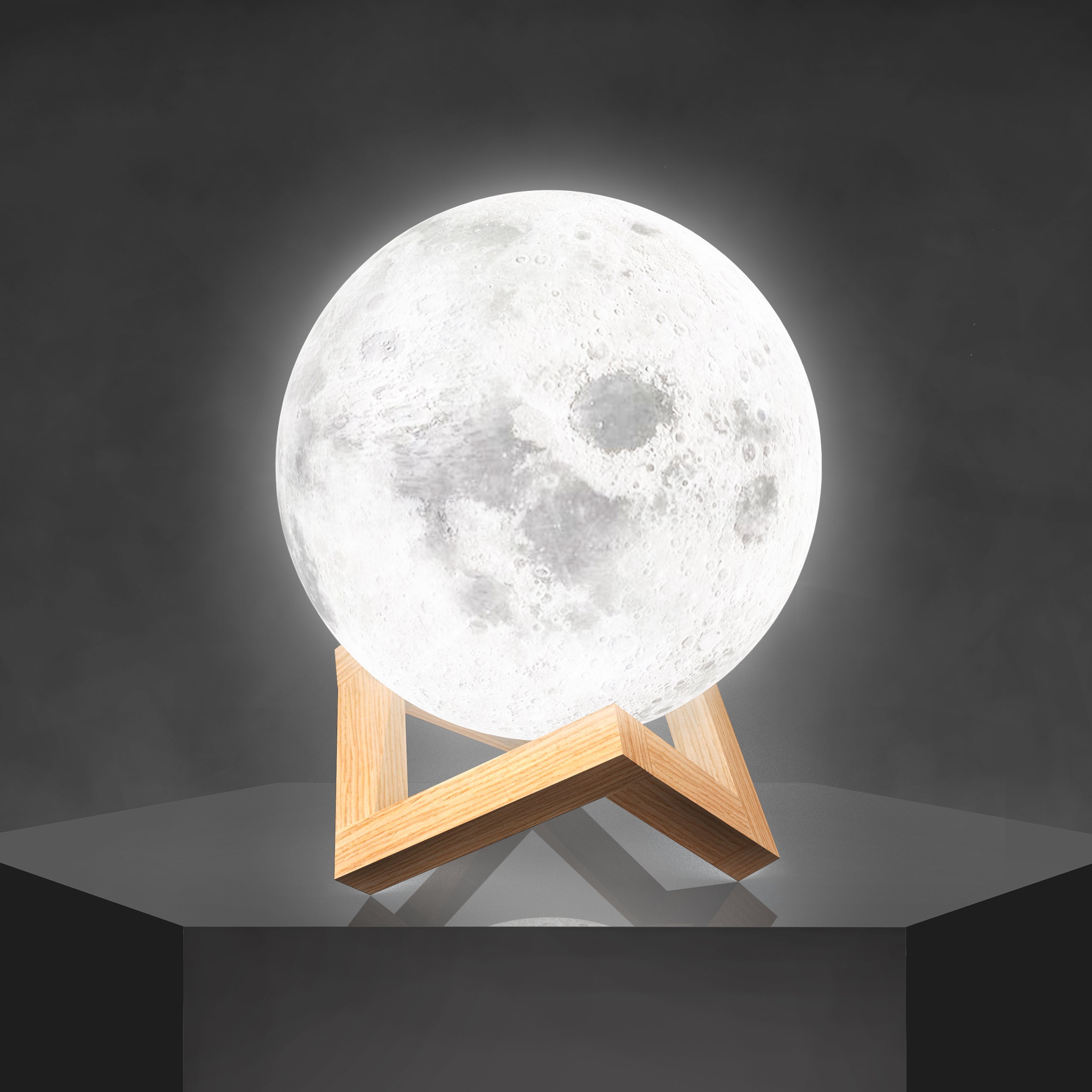 LunarGlow - Lámpara de luna inalámbrica con detalle 3D