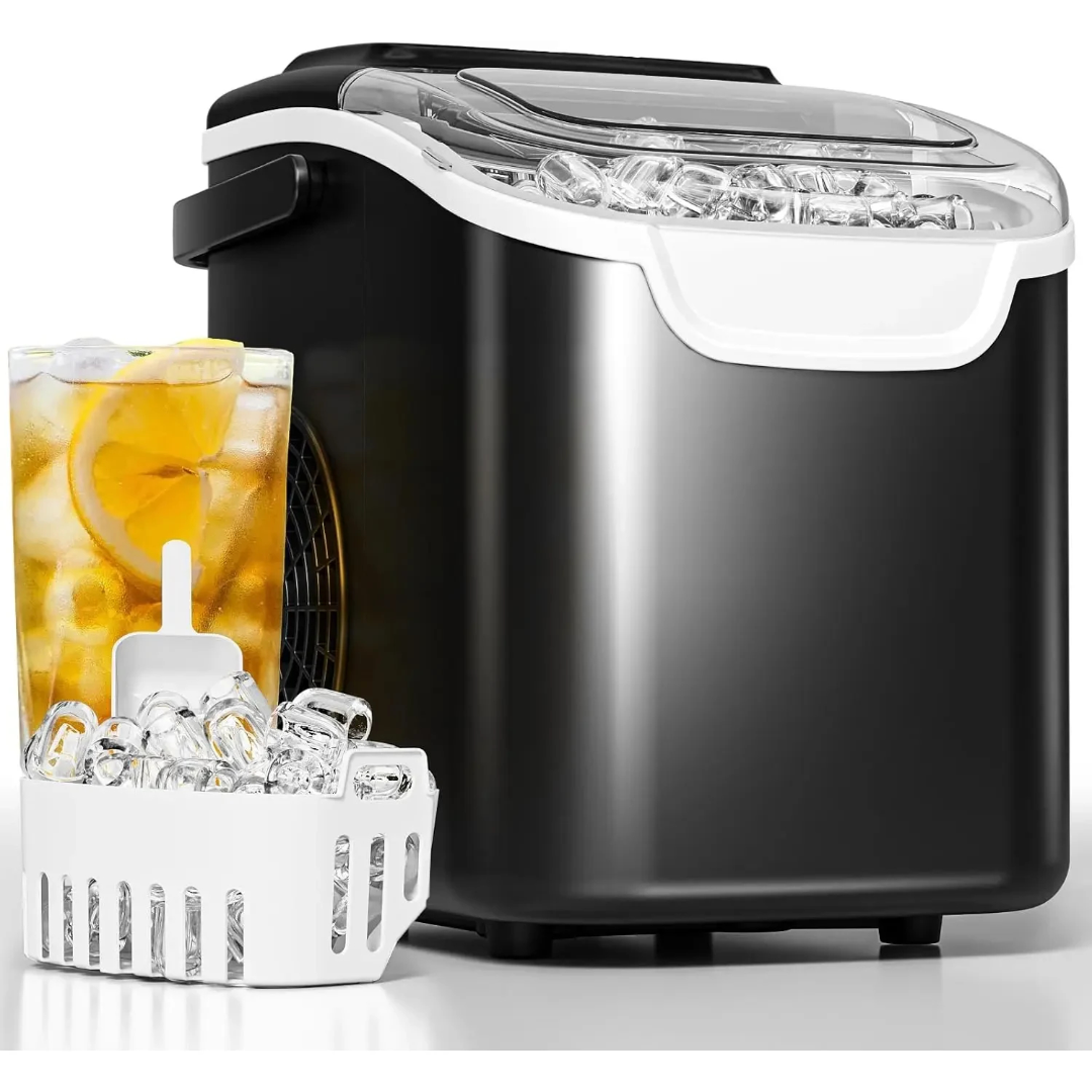 Self-Cleaning Portable Ice Machine with Touch Display