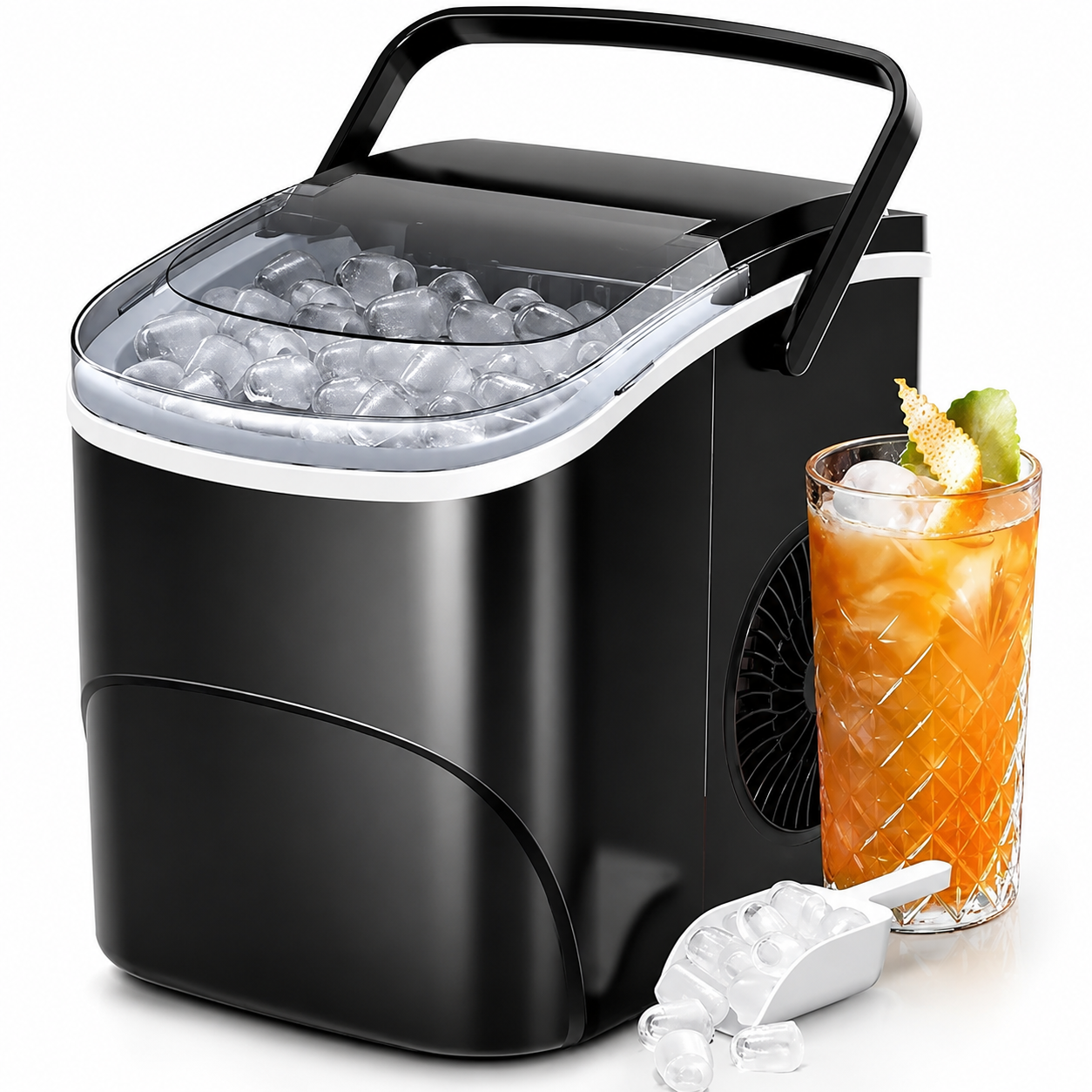 Portable Ice Machine Bullet Cubes Rapid Cooling