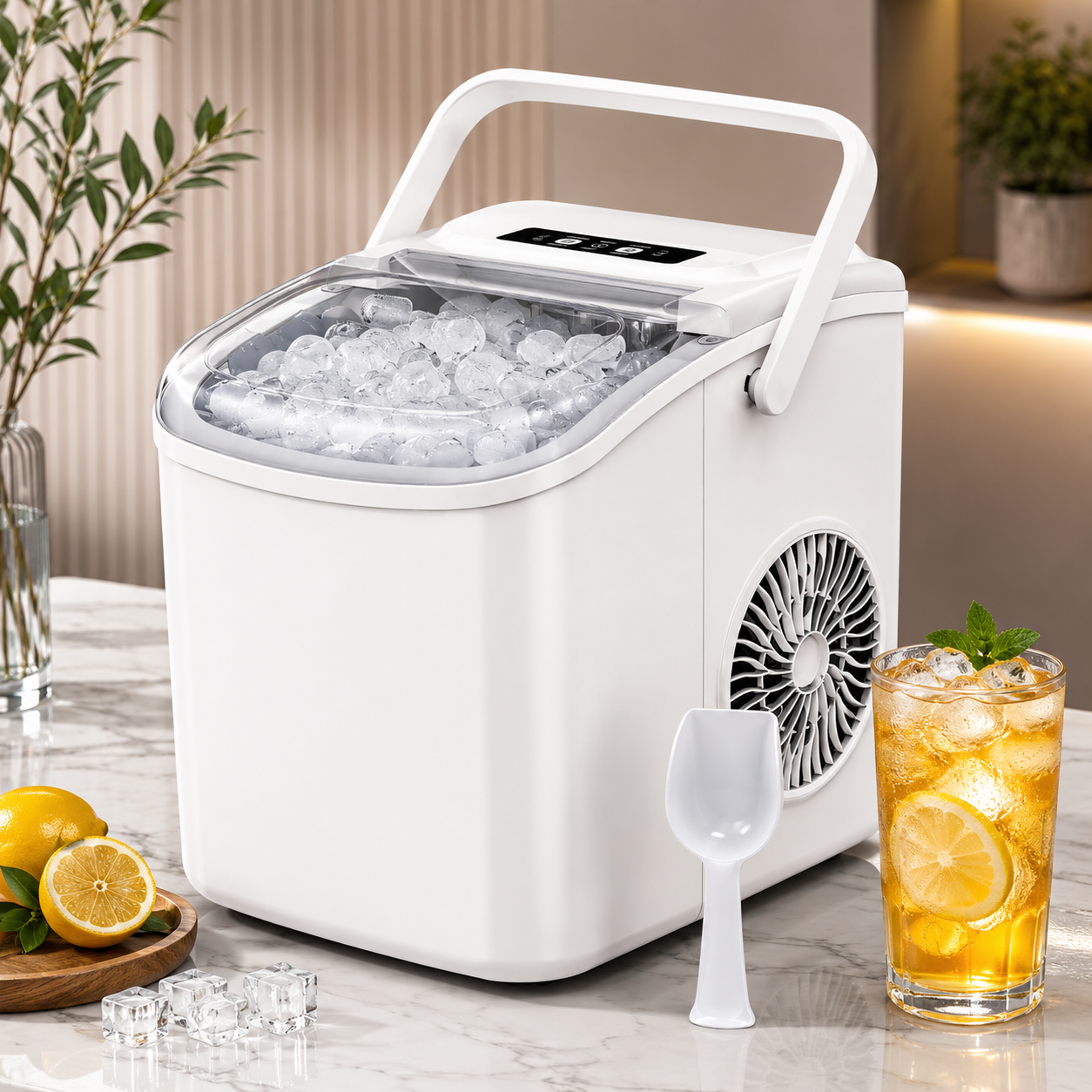 Máquina de Hielo Portátil Cubitos Pebble Enfriamiento Rápido