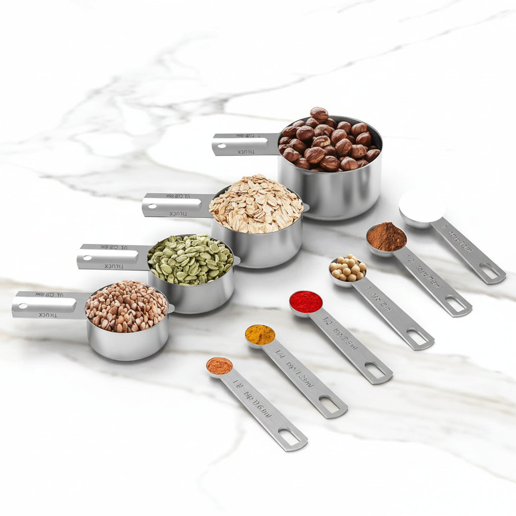 Set Misurini Cucchiai RVS Utensili Cucina Durevoli