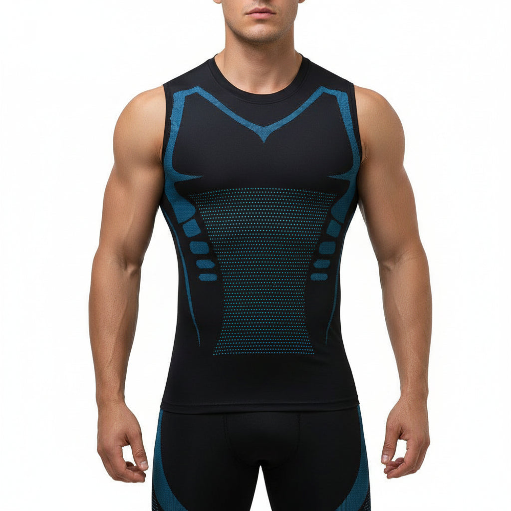 Camiseta de compresión para hombre Corrector de postura Transpirable Tanktop deportivo