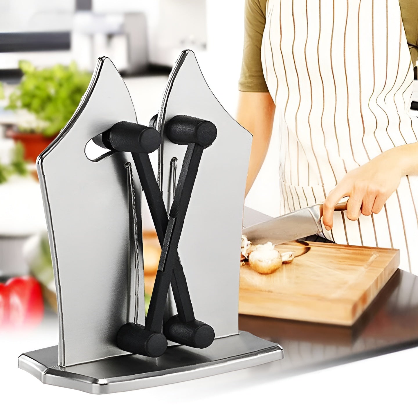Afilador de Cuchillos de Cocina Manual Herramienta Antideslizante para Cocina