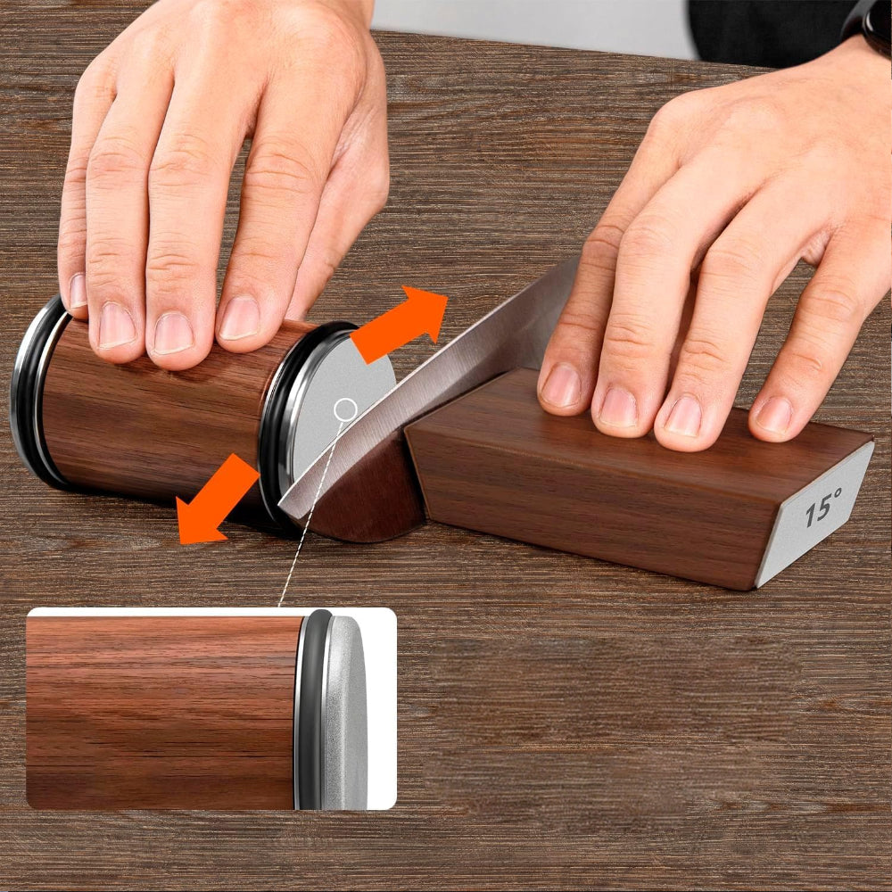 Afilador de Cuchillos de Cocina Sistema Rodante Afilado de Precisión
