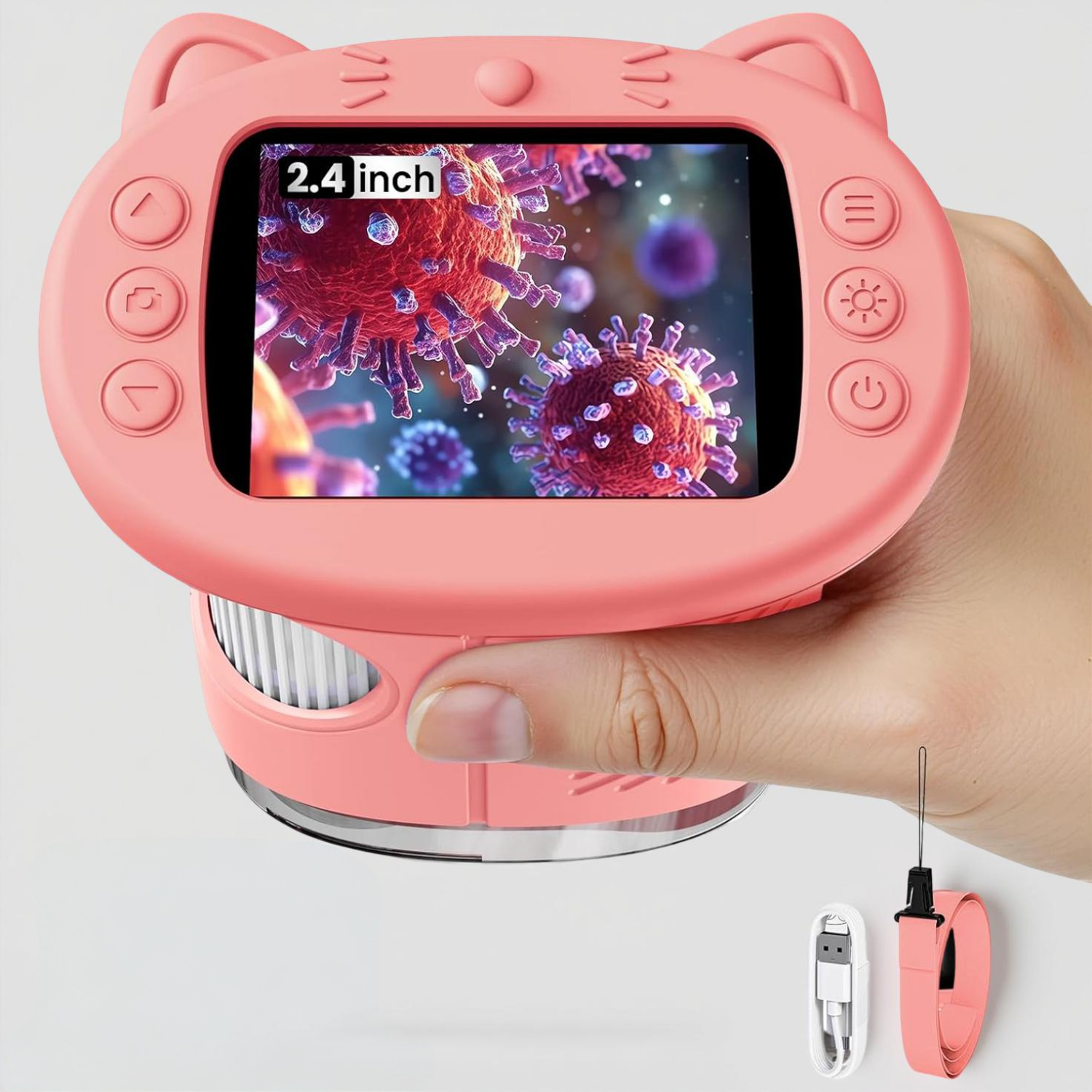 Microscópio Digital para Crianças Portátil com Ecrã e Câmara