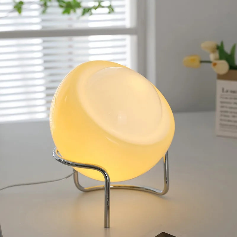 LumiGlow - Medieval Glass Table Lamp | Dimmable LED Lamp in Nordic Design