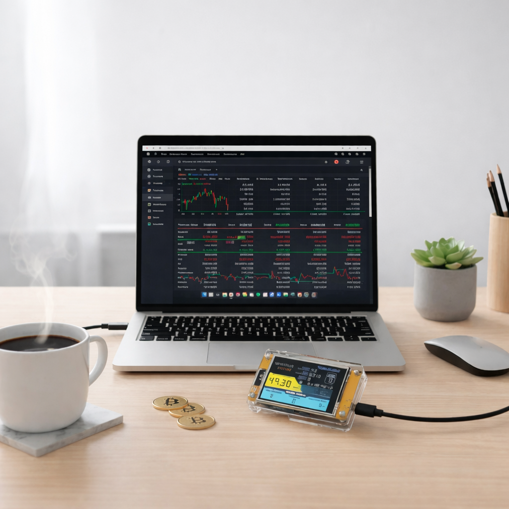 Monitor per Mining Crypto Display Desktop Schermo in Tempo Reale