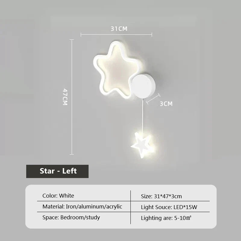 Luz das Estrelas - Lâmpada de Parede Nuvens e Lua