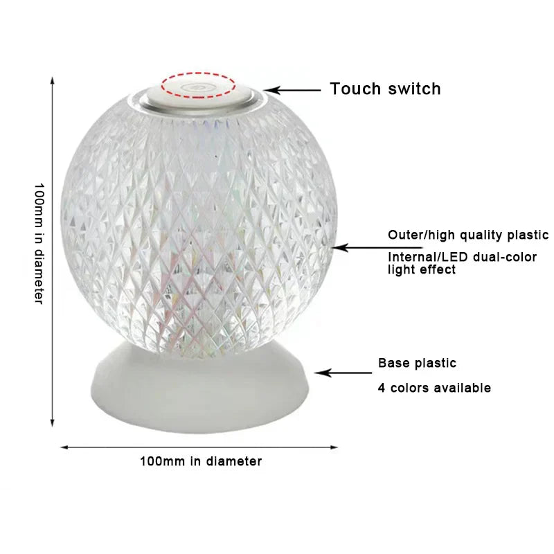 CrystalWave - Lampada moderna a cristalli wireless