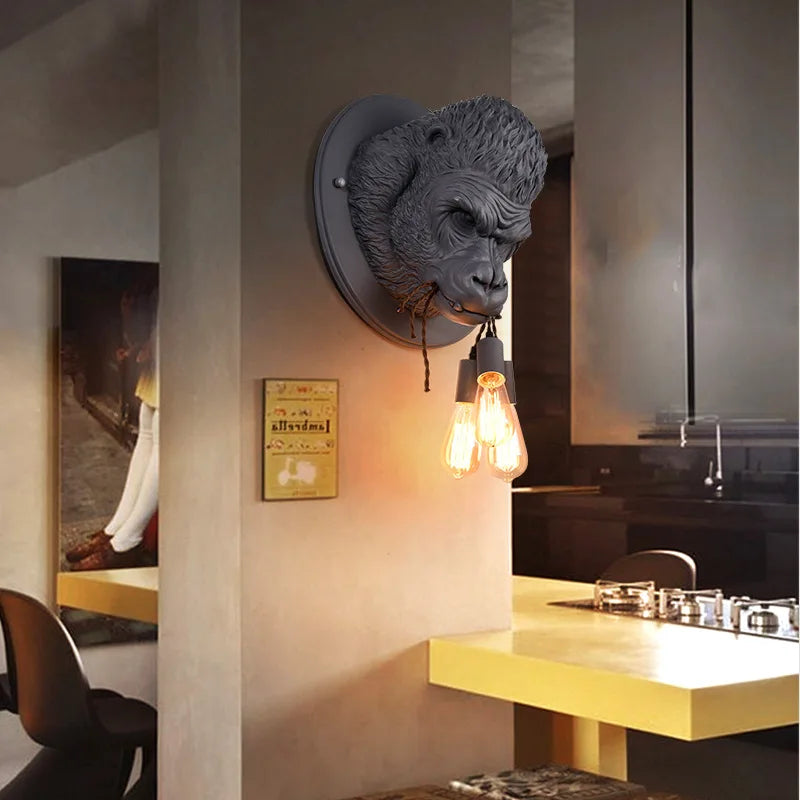 JungleCharm - Lampada da parete Gorilla | Design robusto e unico