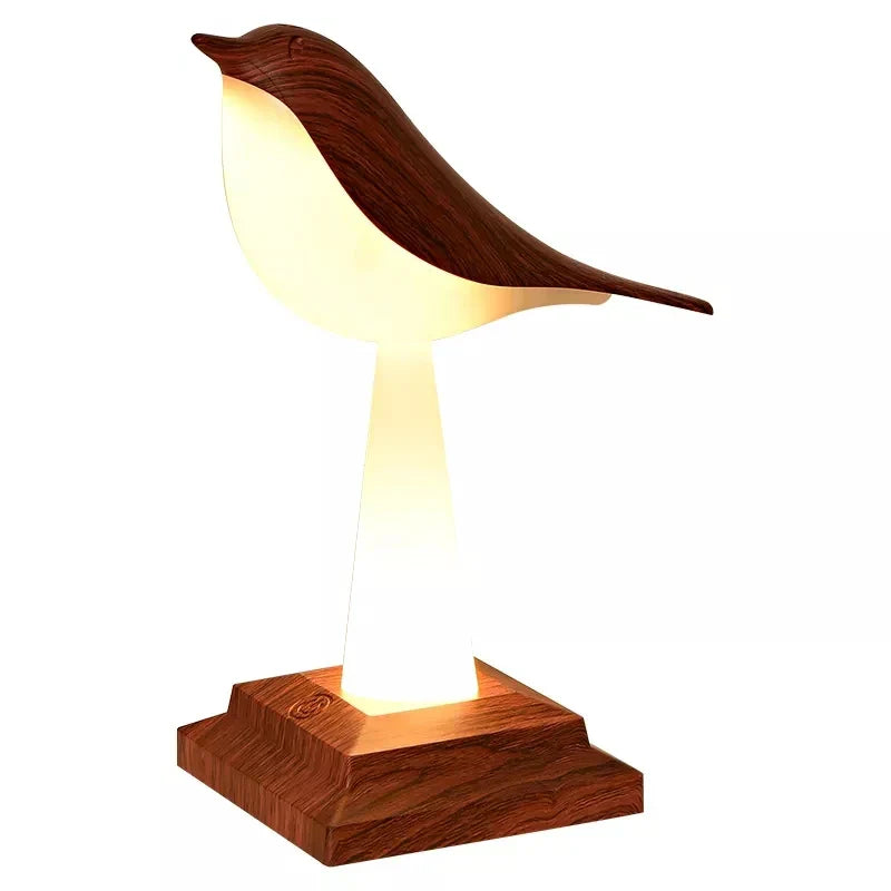 NatureGlow - Elegant Bird Table Lamp with LED Night Light