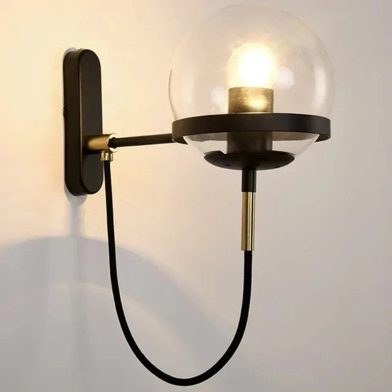 GlassGlow - Lampada da parete in vetro moderna – Lampada da parete LED per soggiorno e ingresso