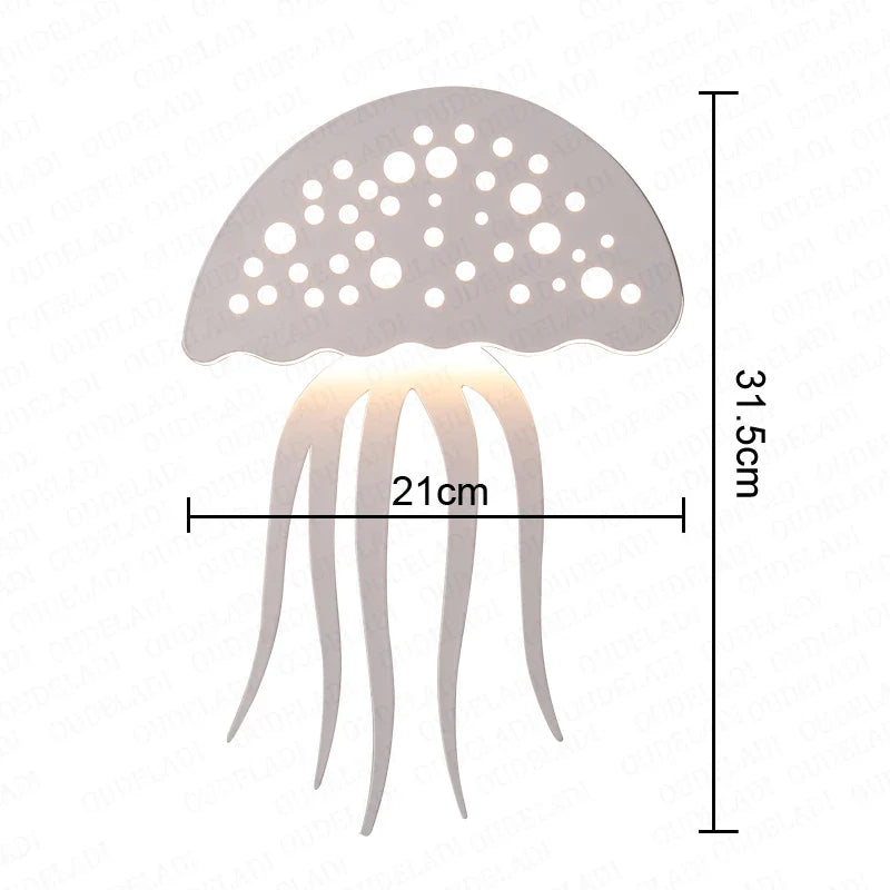 OceanicShine – Lámpara de pared medusa con iluminación LED ambiental