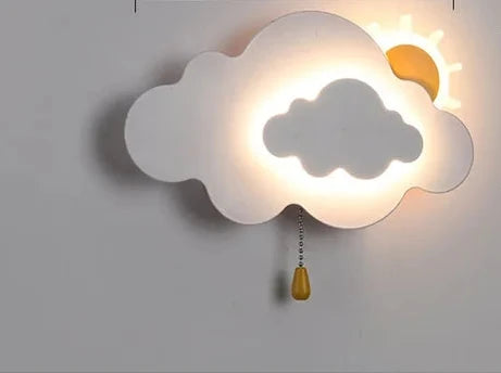 KidsCloud - LED Night Lamp with Clouds and Hot Air Balloon Design – Wall Lamp