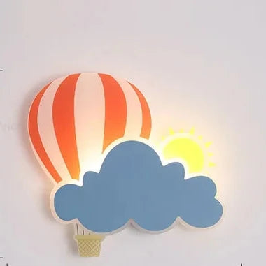 KidsCloud - LED Night Lamp with Clouds and Hot Air Balloon Design – Wall Lamp