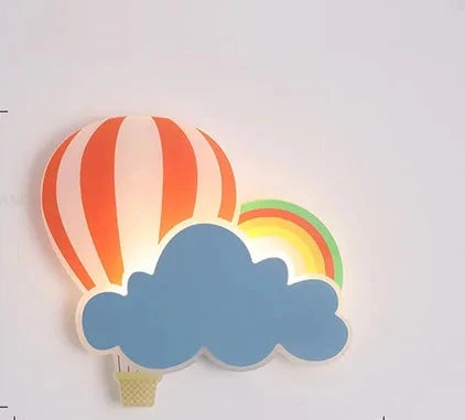 KidsCloud - LED Night Lamp with Clouds and Hot Air Balloon Design – Wall Lamp