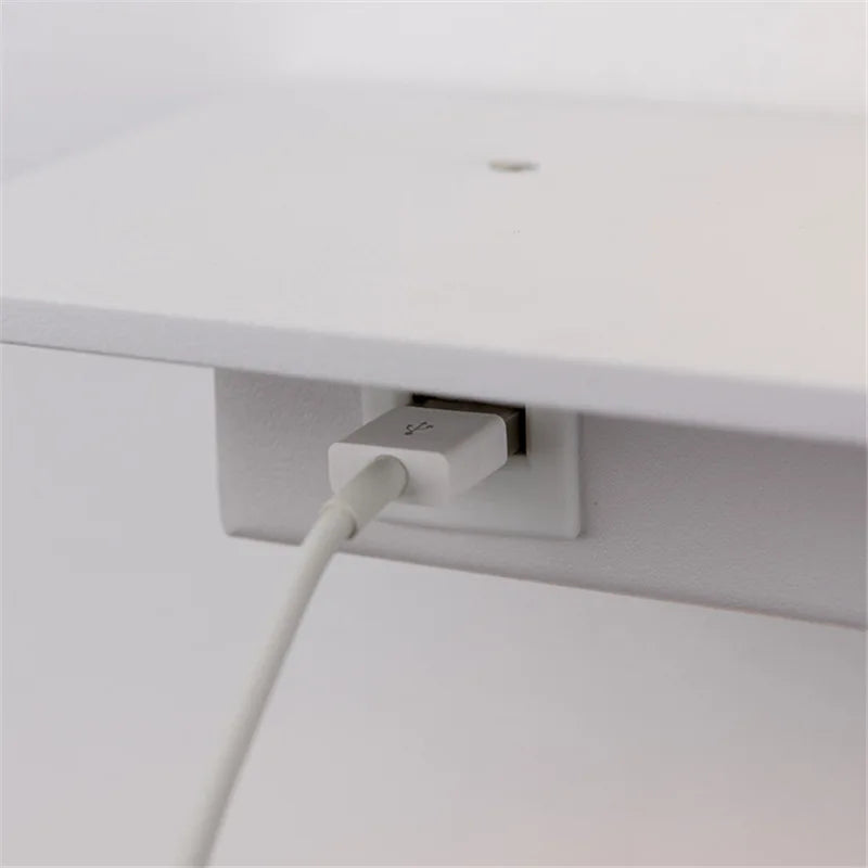 SpaceGlow – Modern LED Wall Lamp with Shelf and USB Port