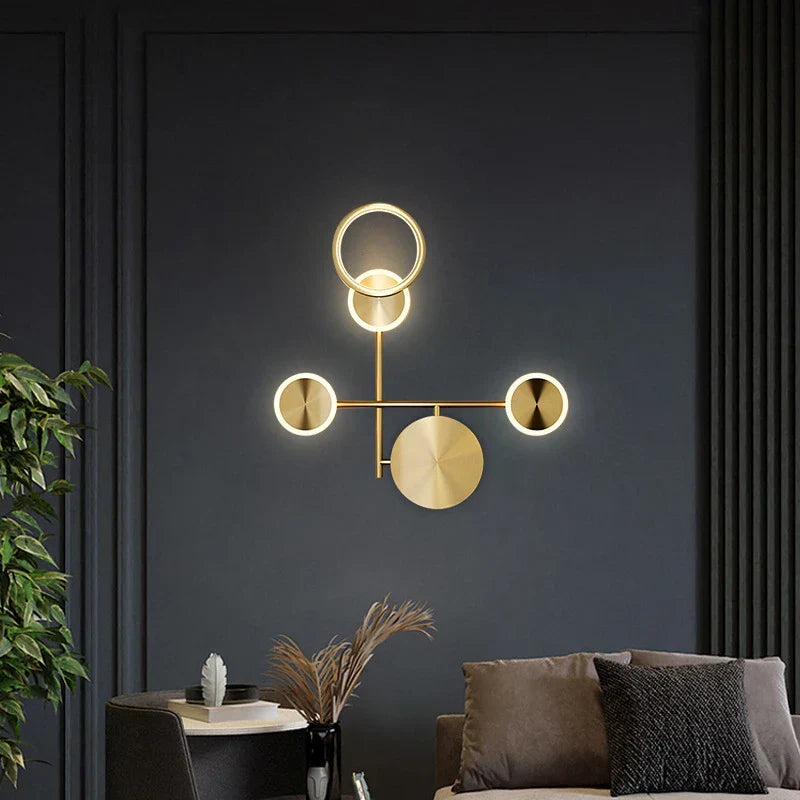 GlowCraft – Modern LED Wall Lamp in Gold for Living Room & Hallway