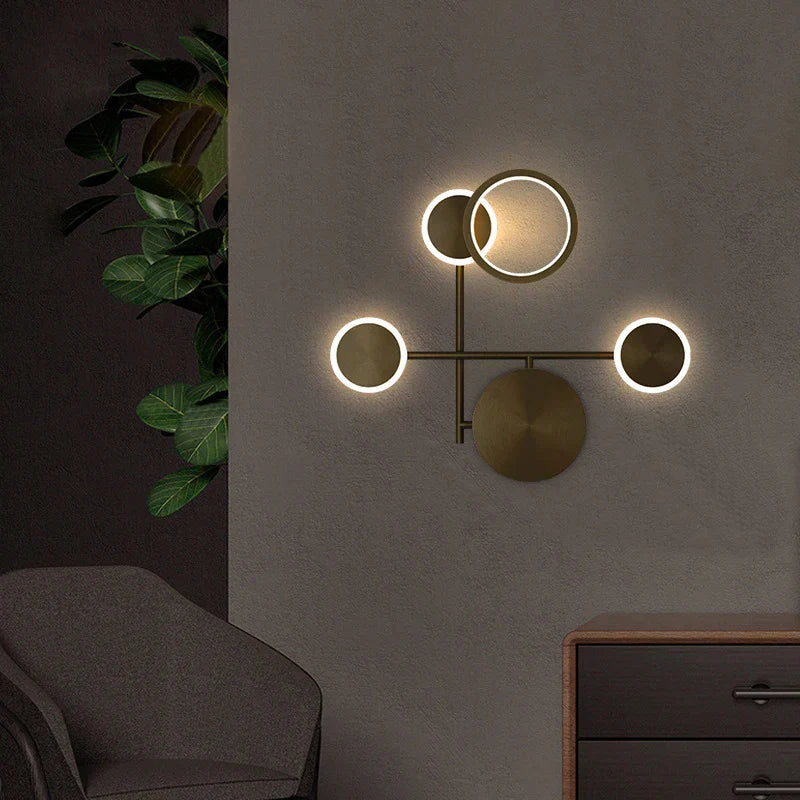 GlowCraft – Modern LED Wall Lamp in Gold for Living Room & Hallway