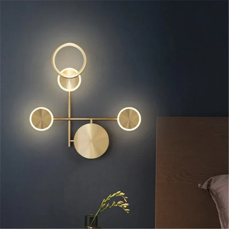 GlowCraft – Lampada da parete LED moderna in oro per soggiorno e ingresso