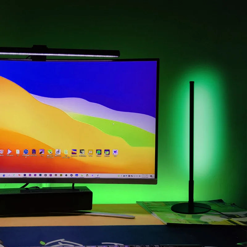 LumiGlow - Modern LED Floor Lamp with Round Base | RGB Color Changing & Dimmable