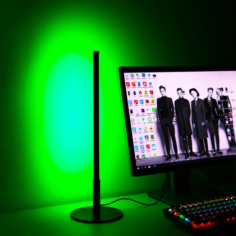 LumiGlow - Modern LED Floor Lamp with Round Base | RGB Color Changing & Dimmable