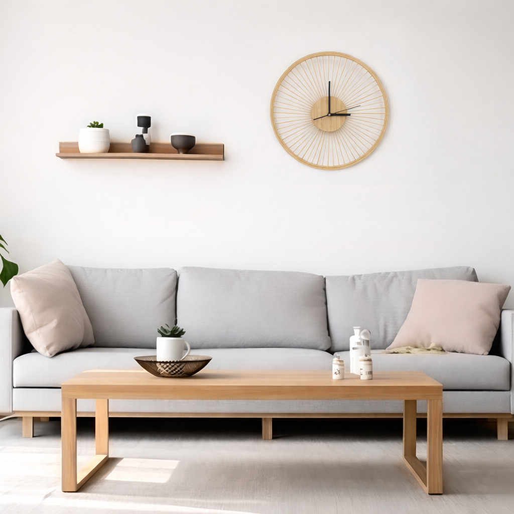 Reloj de pared moderno de bambú As